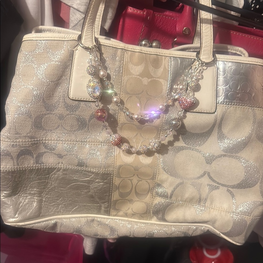 🩷Coach Signature Patchwork Bag🩷KISS lock💋🔒
